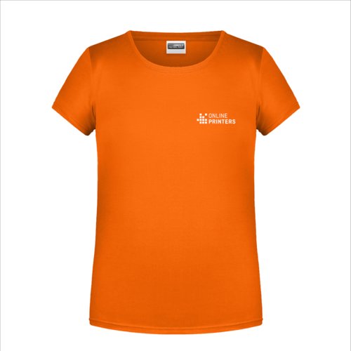 T-shirt orange en coton avec manches courtes et col rond.