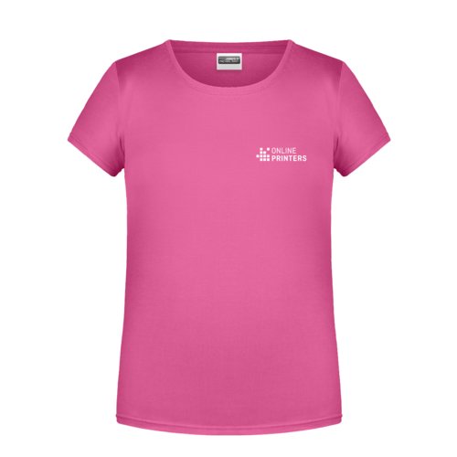 T-shirt rose en coton pour filles avec manches courtes.