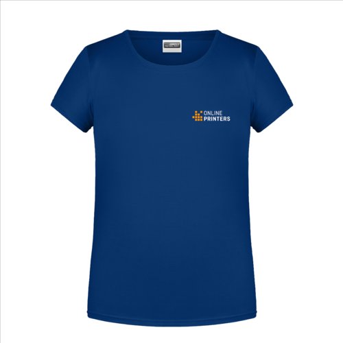 T-shirt en coton bleu fonc pour filles avec manches courtes.