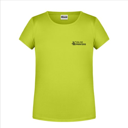 T-shirt en coton jaune non pour filles avec manches courtes.