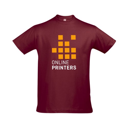 T-shirt bordeaux en coton pour homme  manches courtes.