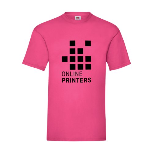 T-shirt en coton fuchsia pour hommes avec manches courtes.