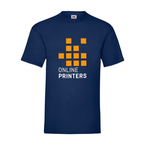 T-shirt en coton bleu marine pour homme avec manches courtes.