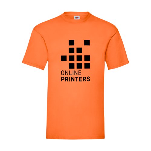 T-shirt orange en coton pour homme avec manches courtes.