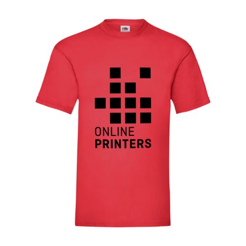 T-shirt rouge en coton pour homme avec manches courtes et col rond.