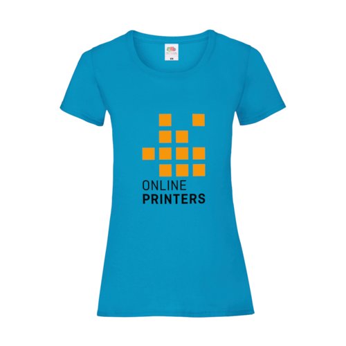 T-shirt en coton bleu azur pour femmes  manches courtes.