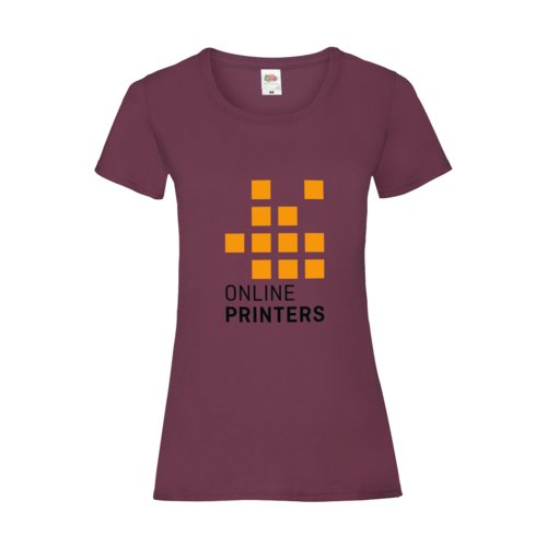 T-shirt en coton bordeaux pour femmes  manches courtes.