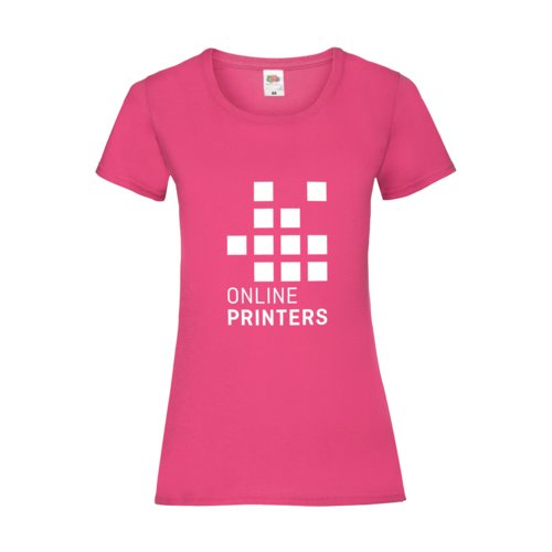 T-shirt fuchsia en coton pour femme, coupe ajuste.
