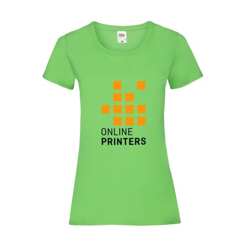 T-shirt en coton vert pomme pour femme avec manches courtes.