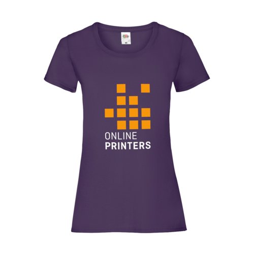 T-shirt violet en coton pour femme avec manches courtes.