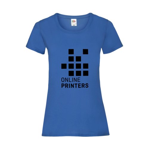 T-shirt en coton bleu roi pour femme avec manches courtes.