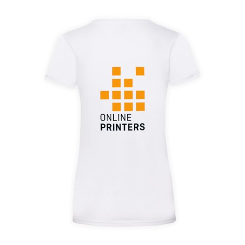 T-shirt blanc en coton pour femme avec manches courtes.