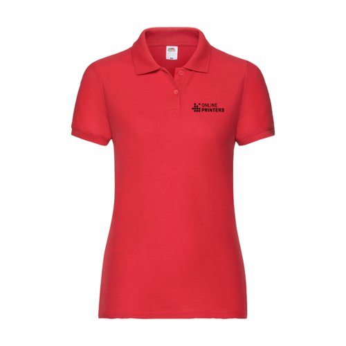 Polo rouge pour femme en mlange de polyester et coton  manches courtes.