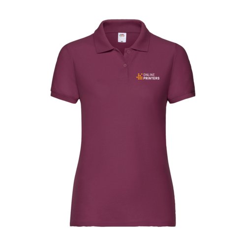 Polo bordeaux pour femme en mlange polyester-coton.
