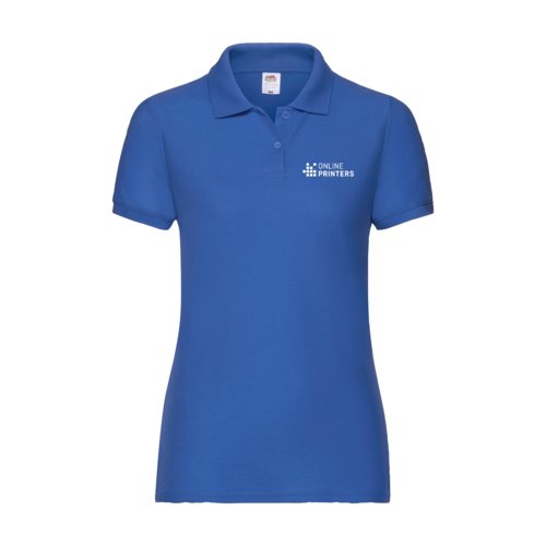 Polo pour femme bleu roi en mlange de coton  manches courtes.