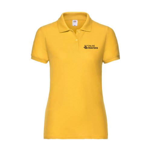 Polo jaune en coton mlang pour femmes avec manches courtes.