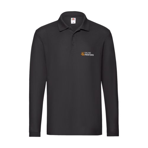 Polo noir  manches longues en coton pour hommes.