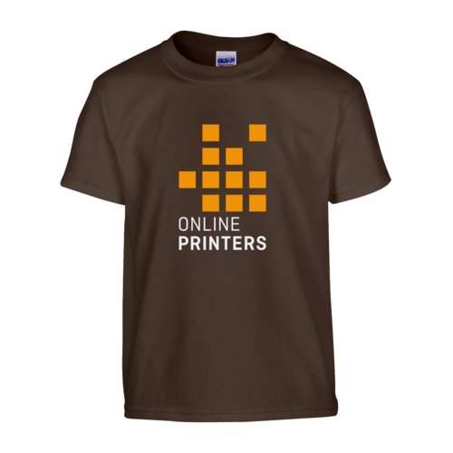 T-shirt en coton marron fonc, coupe unisexe.