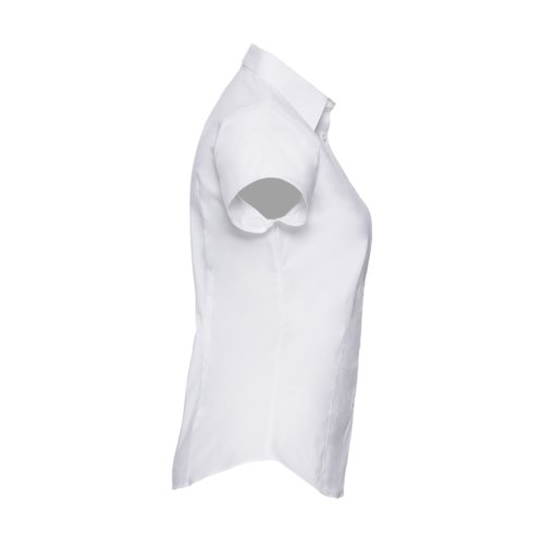 Blouse blanche en mlange de coton avec manches courtes.