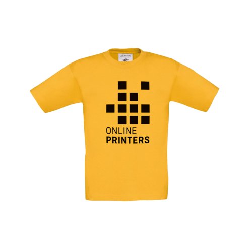 T-shirt enfant jaune dor en coton avec manches courtes.