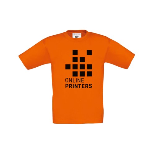 T-shirt orange en coton pour enfants avec manches courtes.