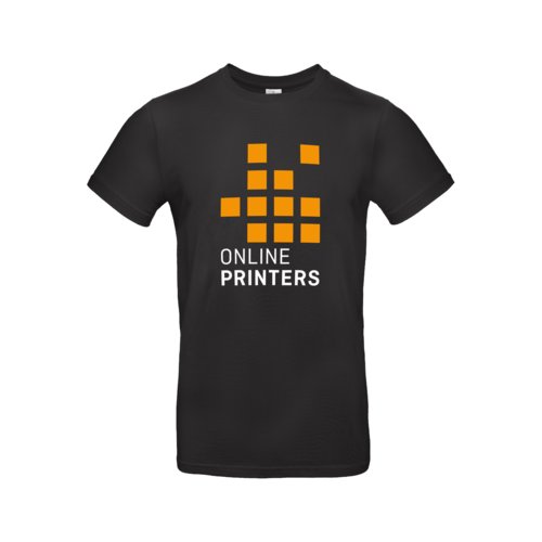 T-shirt noir en coton pour homme avec manches courtes.