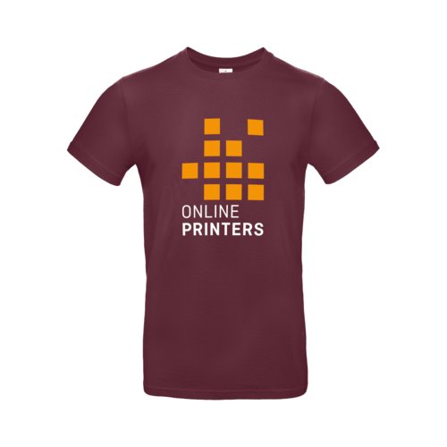 T-shirt bordeaux en coton pour homme  manches courtes.