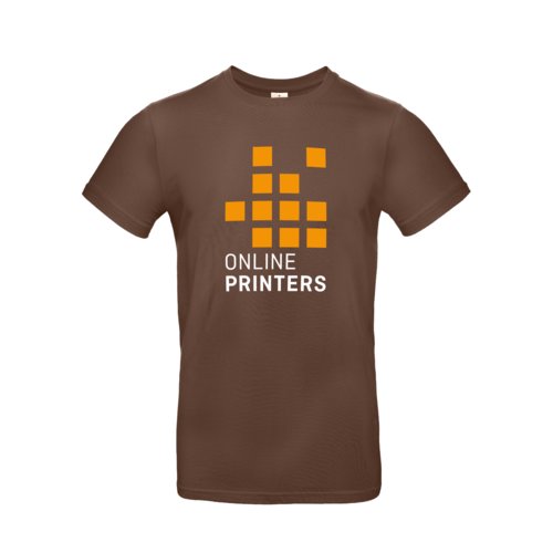 T-shirt marron en coton pour homme avec manches courtes et col rond.