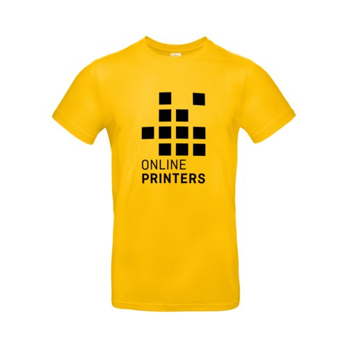 T-shirt en coton jaune dor pour hommes avec manches courtes.
