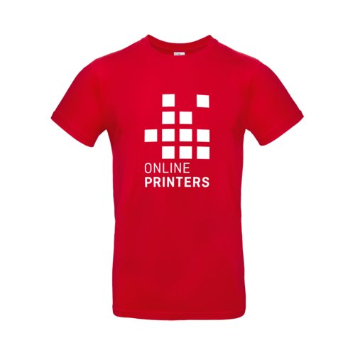 T-shirt rouge en coton pour homme avec manches courtes.