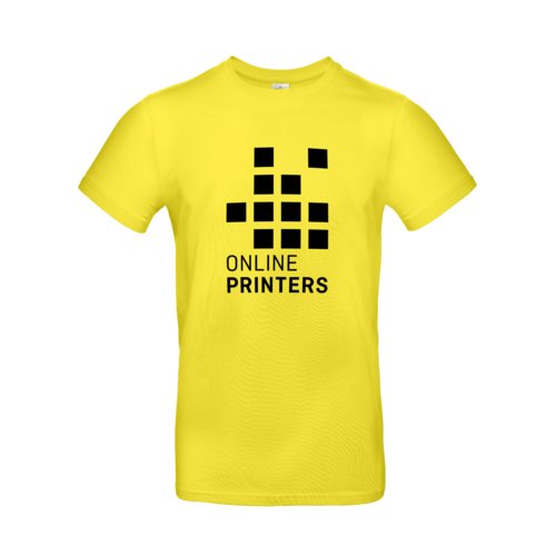 T-shirt jaune en coton pour hommes avec manches courtes.
