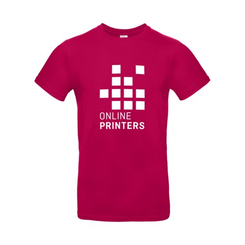 T-shirt en coton fuchsia pour hommes  manches courtes.