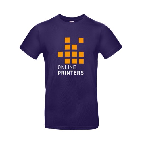 T-shirt en coton violet fonc pour homme avec manches courtes.