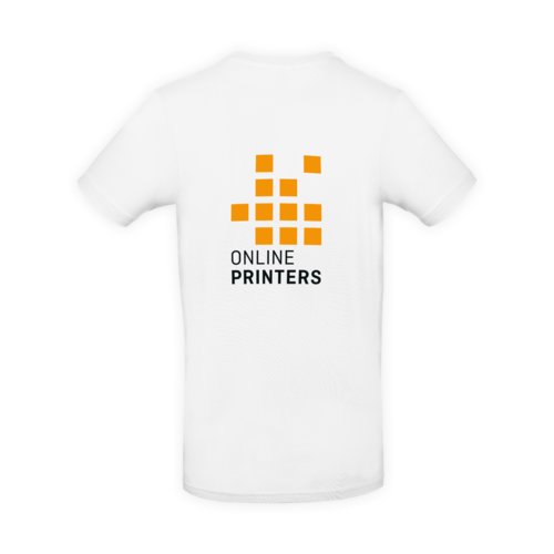 T-shirt blanc en coton pour homme avec manches courtes.