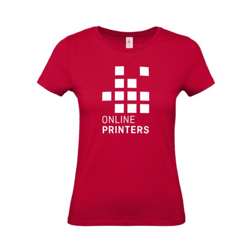 T-shirt rouge fonc en coton pour femmes  manches courtes.