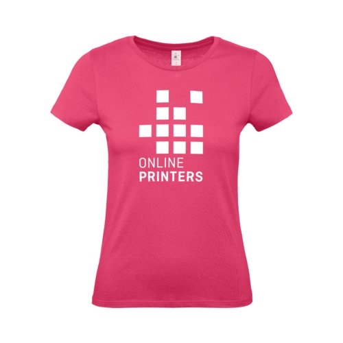 T-shirt en coton fuchsia pour femmes  manches courtes.