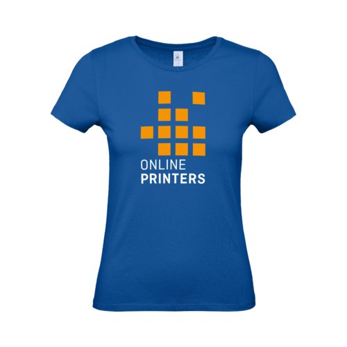 T-shirt en coton bleu roi pour femmes avec manches courtes.