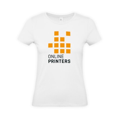 T-shirt blanc en coton pour femme avec manches courtes.