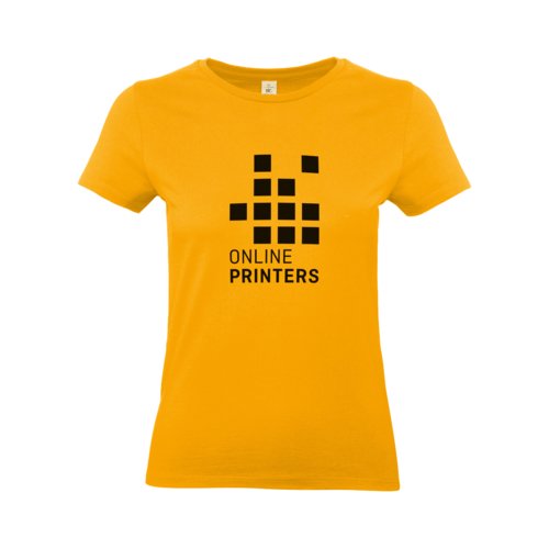 T-shirt en coton abricot pour femme avec manches courtes.