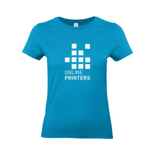 T-shirt en coton bleu atoll pour femme avec manches courtes.