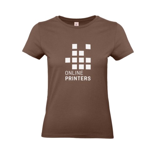 T-shirt marron en coton pour femmes  manches courtes.