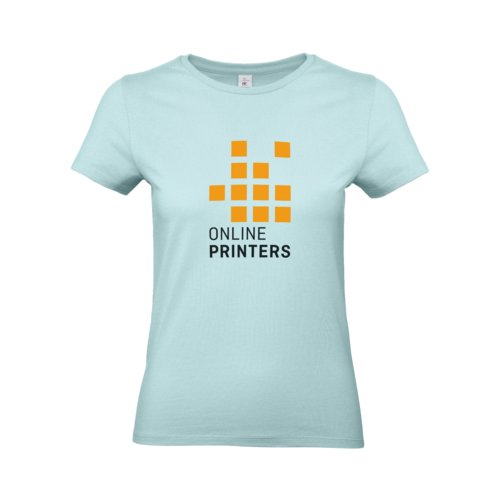 T-shirt en coton vert menthe pour femmes avec manches courtes.