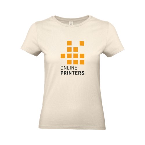 T-shirt beige en coton pour femmes avec manches courtes.