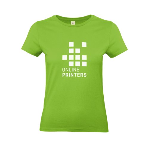 T-shirt en coton vert pomme pour femme avec manches courtes et col rond.