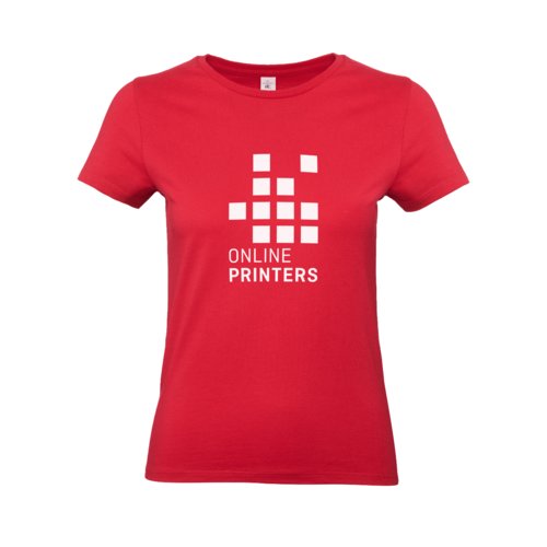 T-shirt rouge en coton pour femmes  manches courtes.