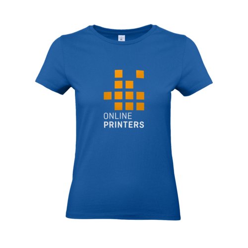T-shirt en coton bleu roi pour femme, coupe ajuste.