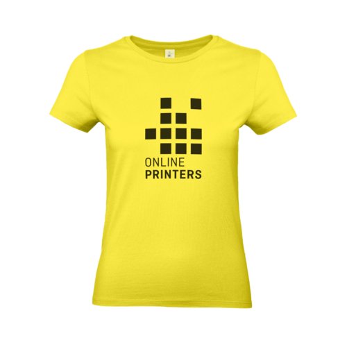 T-shirt jaune en coton pour femmes avec manches courtes.