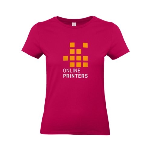 T-shirt en coton fuchsia pour femmes avec manches courtes.
