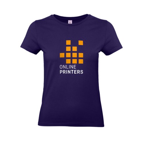 T-shirt en coton violet fonc pour femmes avec manches courtes.