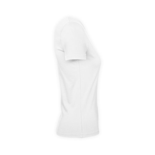 T-shirt blanc en coton pour femmes avec manches courtes.